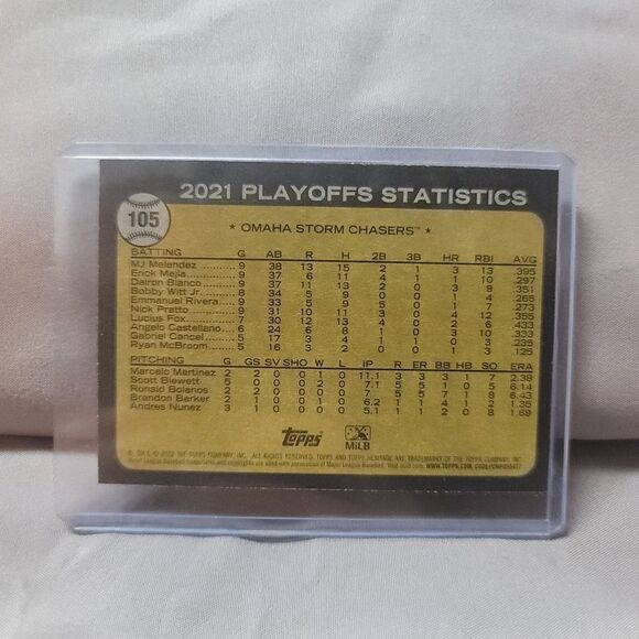 Bobby Witt Jr. 2022 Topps Heritage Minor League Baseball card no. 105 Omaha - Picture 5 of 8